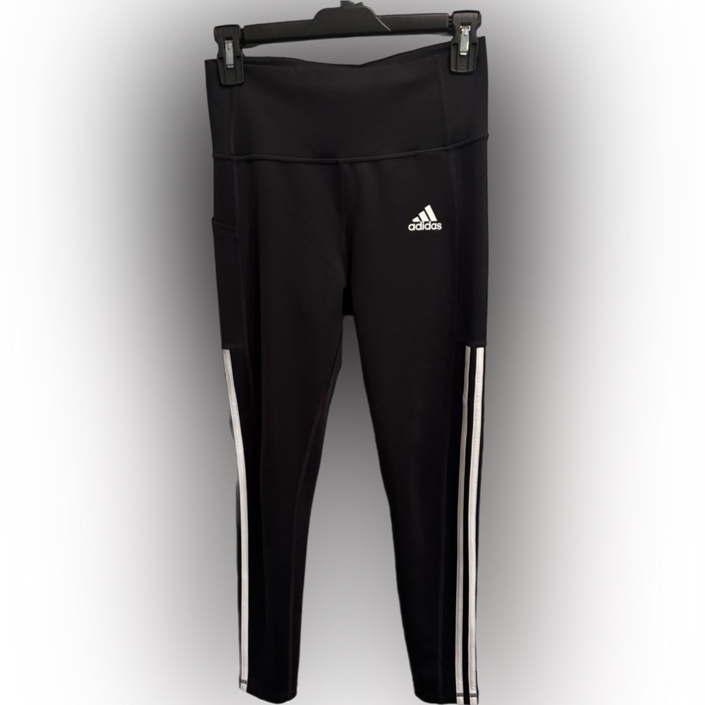 Adidas Aeroready Black and White Striped Leggings‎